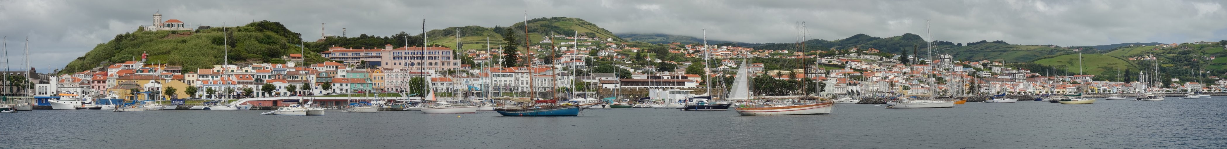 Panorama Horta, Faial, from Marina Seawall