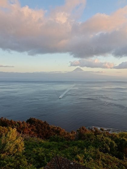 View from Velas viewpoint towards Pico before sunset